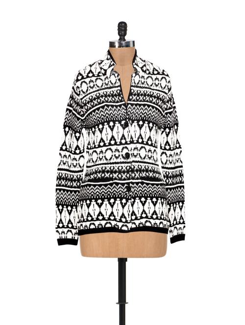 monochrome knitted jacket - 929548 - Very Small Image - 1