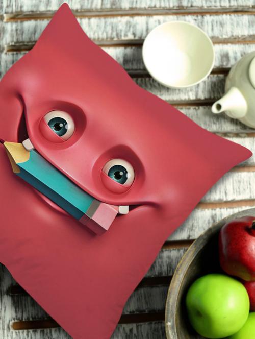 pink monster cushion cover - 930204 - Very Small Image - 1