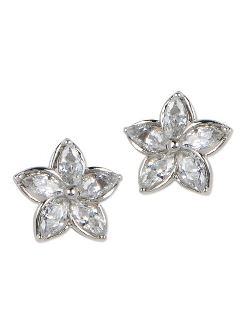 crystal flower ear studs - 931323 - Very Small Image - 1