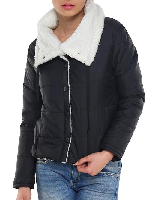 black jacket with white fur collar - 931901 - Very Small Image - 1