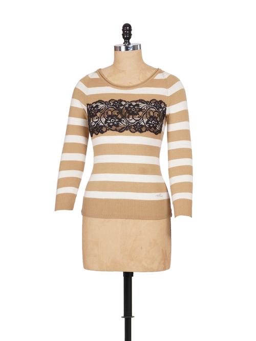 camel and white striped sweater - 932737 - Very Small Image - 1