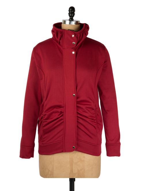 bright maroon fleece jacket - 934595 - Very Small Image - 1