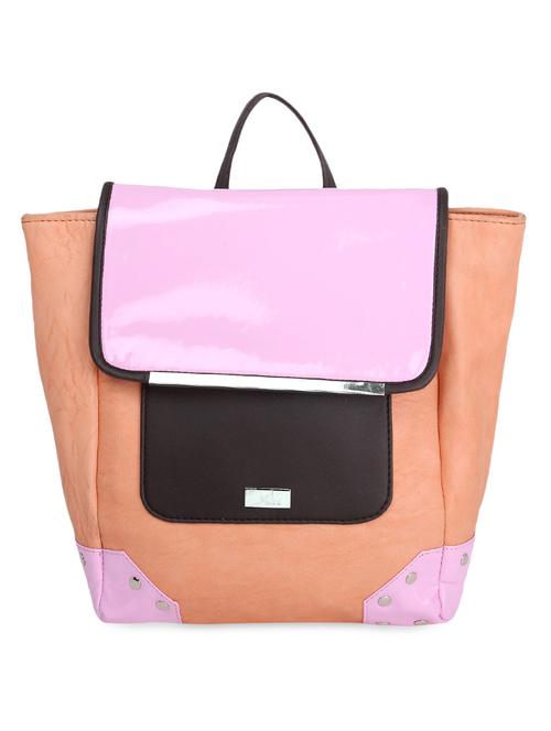 Pink Colorblock Leatherette Backpack - 936184 - Very Small Image - 1