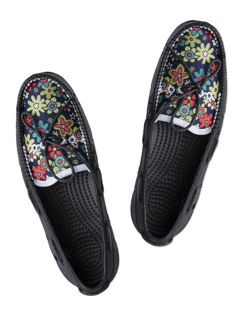 Floral print black casual loafers - 937729 - Very Small Image - 1
