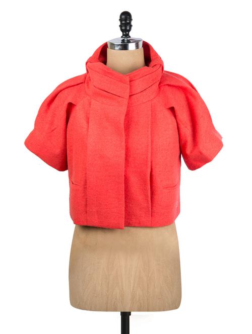 red short sleeves cropped jacket - 937992 - Very Small Image - 1