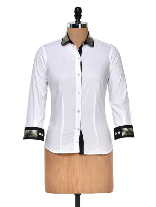 white shirt with metal detail - 940257 - Very Small Image - 1
