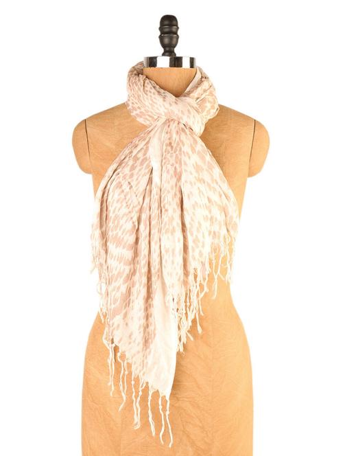 cream and brown snake print scarf - 941140 - Very Small Image - 1