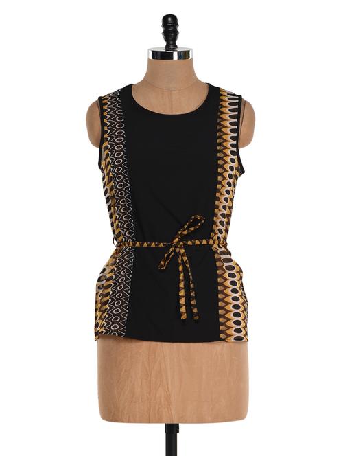 black geometrical print sheer top - 943302 - Very Small Image - 1