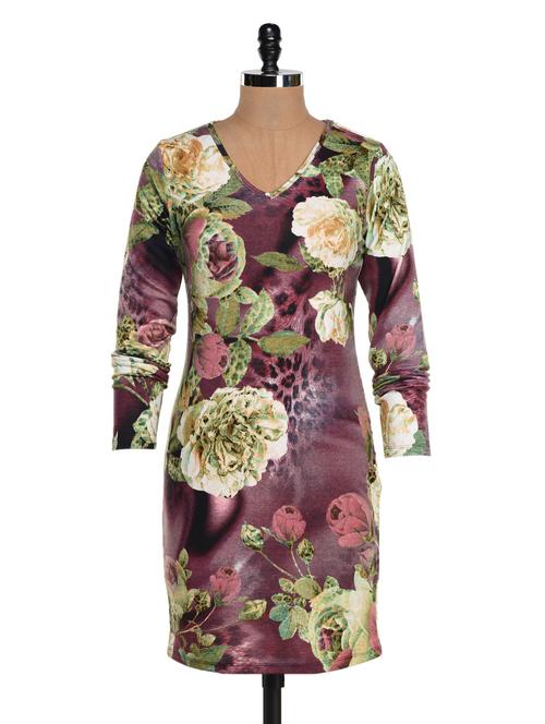 purple floral print dress - 943315 - Very Small Image - 1