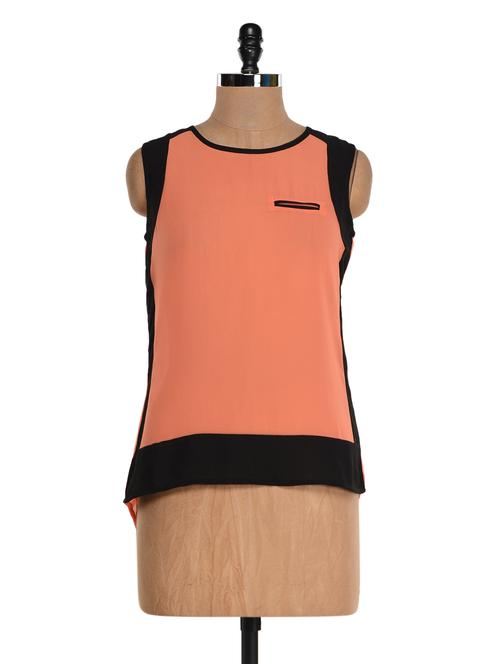 peach and black asymmetrical top - 943327 - Very Small Image - 1