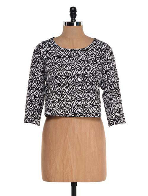 black and white printed crop top - 943340 - Very Small Image - 1