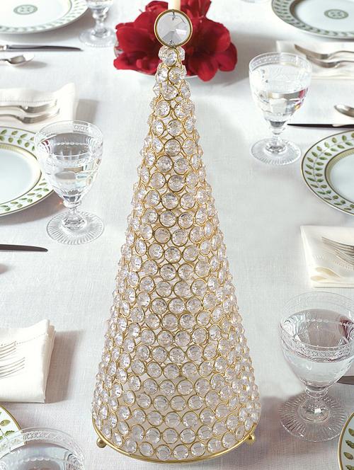 gold and silver crystal embellished glass christmas tree - 945225 - Very Small Image - 1