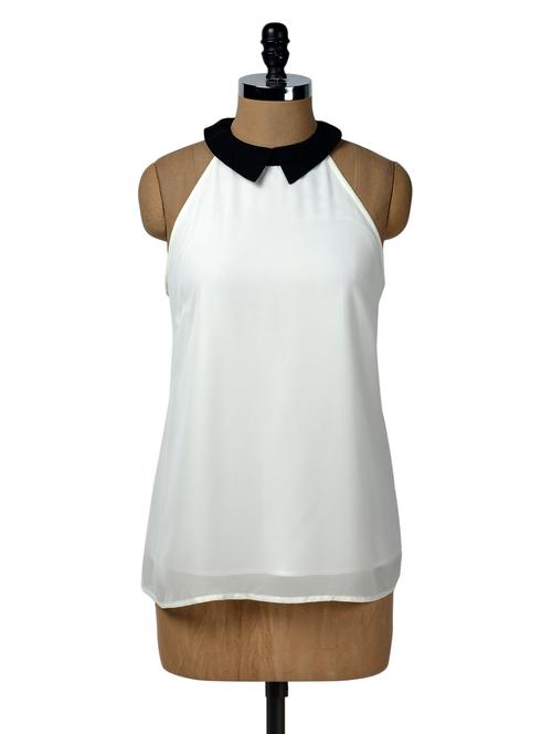 high fashion chiffon tunic with collar - 945555 - Very Small Image - 1
