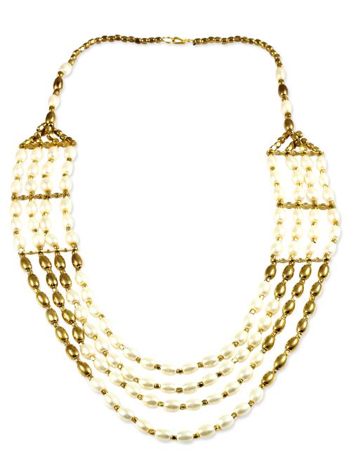 gold and white tiered neckpiece - 945784 - Very Small Image - 1