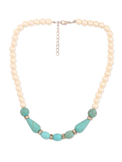 pearl necklace with turquoise stones - 946777 - Very Small Image - 1