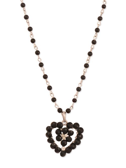 black heart pendant with beaded chain - 946781 - Very Small Image - 1
