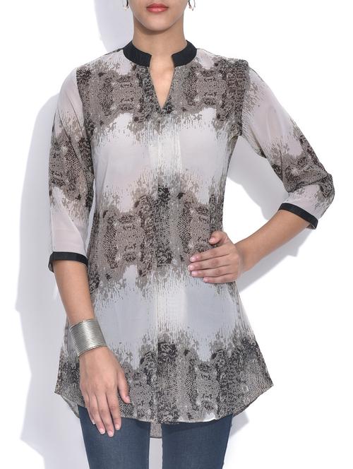 printed georgette top - 947453 - Very Small Image - 1