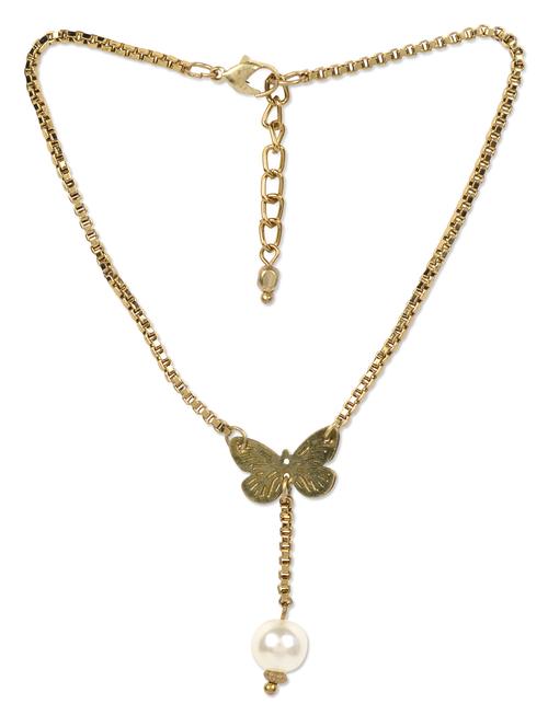 Antique Gold Butterfly Drop Anklet - 947604 - Very Small Image - 1