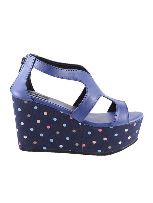 solid blue wedges with polka dot heels - 948950 - Very Small Image - 1