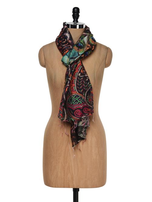 unicorn printed cotton chanderi dupatta - 949294 - Very Small Image - 1
