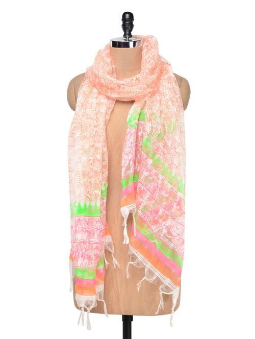 neon jute printed dupatta - 949316 - Very Small Image - 1