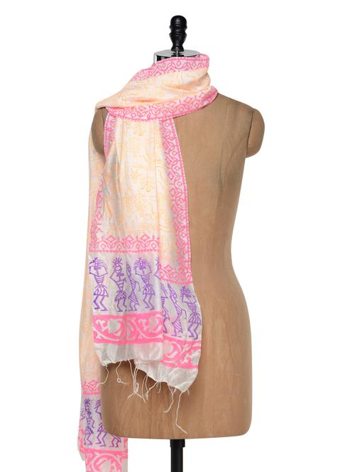 warli print chanderi dupatta - 949325 - Very Small Image - 1