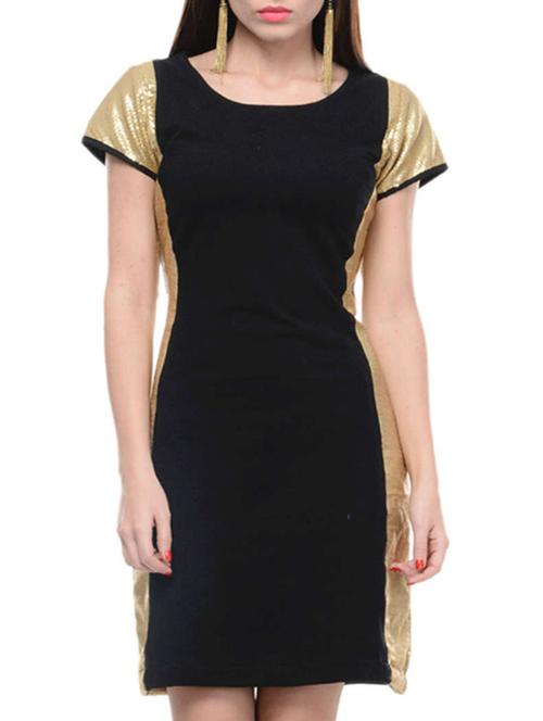 solid black dress with side sequins - 949335 - Very Small Image - 1