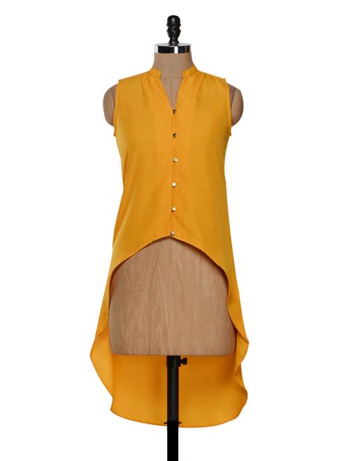 yellow ochre high-low shirt - 951275 - Very Small Image - 1