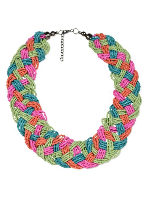 braided elaborate colourful necklace - 951424 - Very Small Image - 1