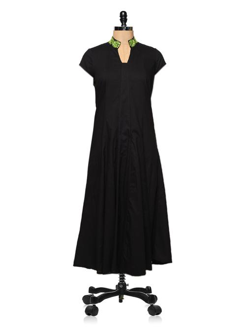 solid black anarkali kurta - 953740 - Very Small Image - 1