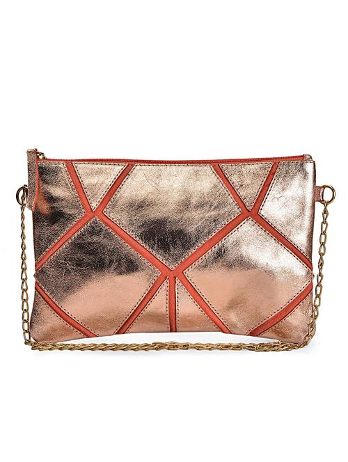 coral red and rose gold metallic patchwork sling - 953825 - Very Small Image - 1