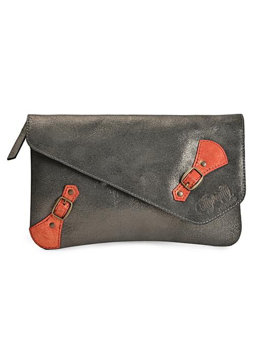 shimmery gunmetal grey envelope clutch - 953843 - Very Small Image - 1