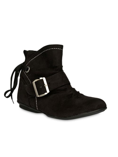 black suede round toe boots - 9541088 - Very Small Image - 1