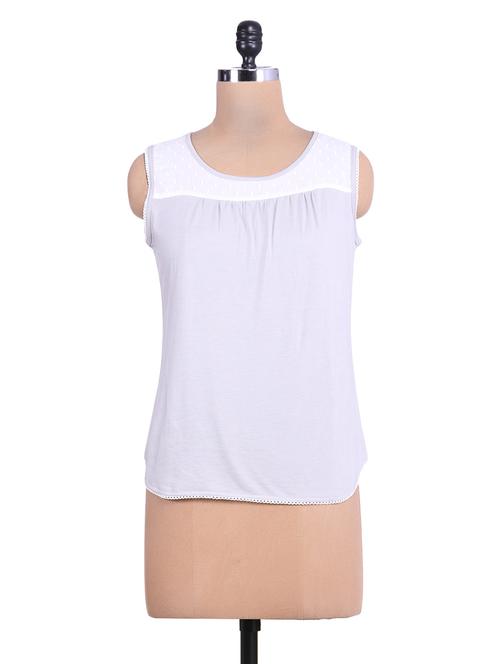 grey green polycotton sleeveless top - 9543007 - Very Small Image - 1