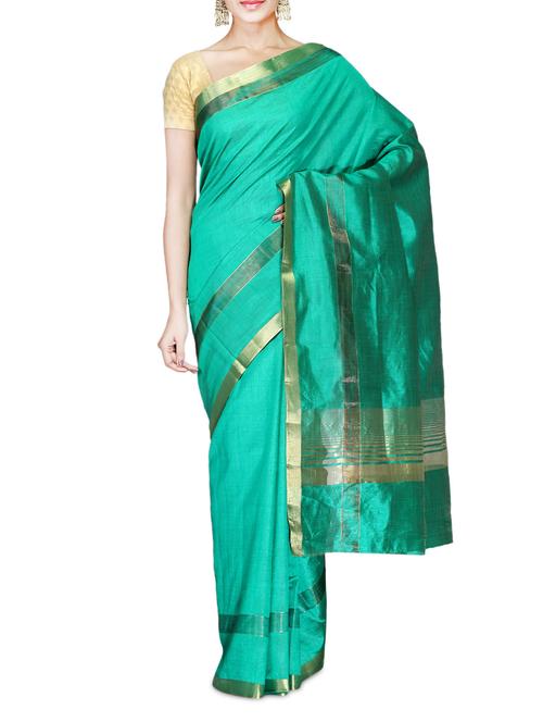 shamrock green art silk handwoven saree - 9543032 - Very Small Image - 1
