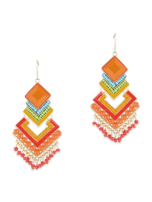 Multicoloured Beaded Danglers - 9543111 - Very Small Image - 1