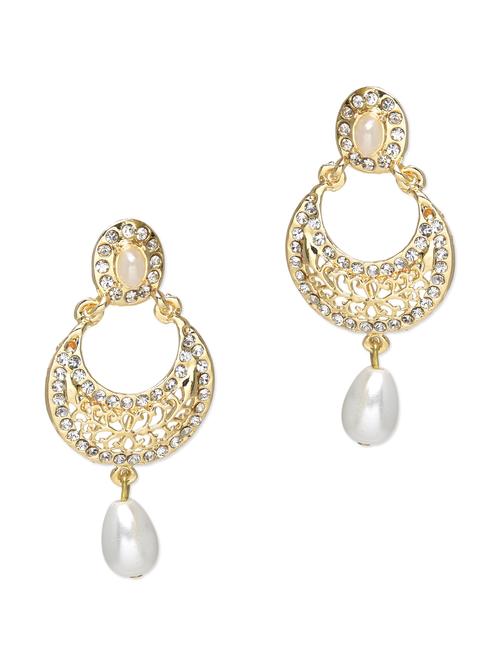 Gold Embellished Earrings - 9543132 - Very Small Image - 1