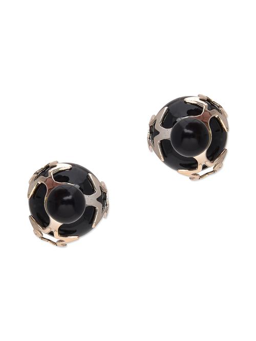 black embellished stud earring - 9543150 - Very Small Image - 1
