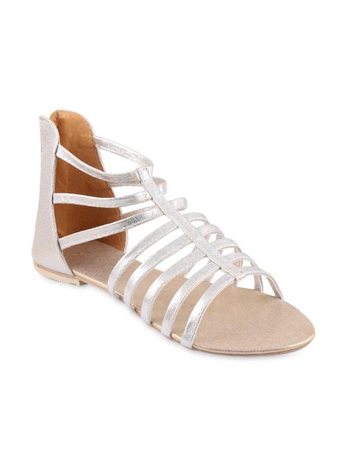 silver multi strapped leatherette sandals - 9544832 - Very Small Image - 1