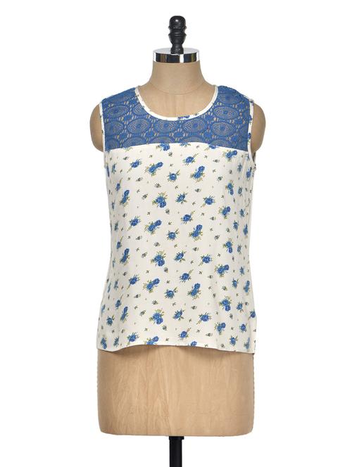Floral white top - 954534 - Very Small Image - 1