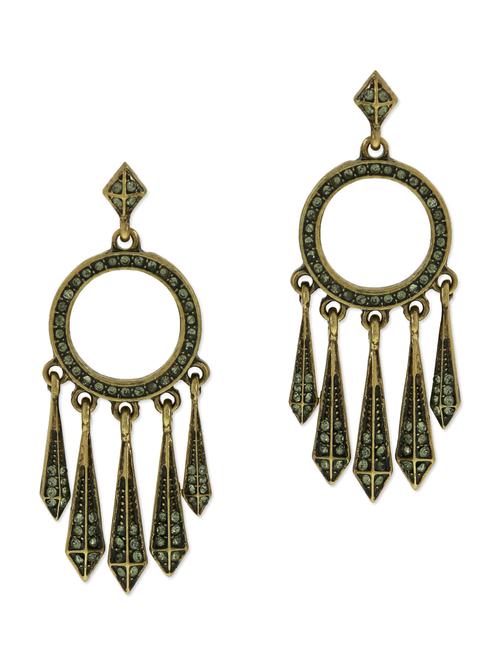 gold embellished metallic dangler earrings - 9545377 - Very Small Image - 1