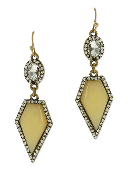 peach stone metallic drop earrings - 9545384 - Very Small Image - 1