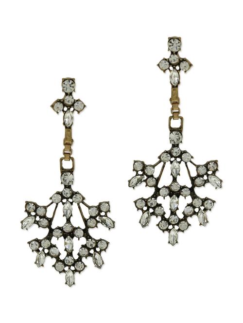 gold embellished metallic dangler earrings - 9545405 - Very Small Image - 1