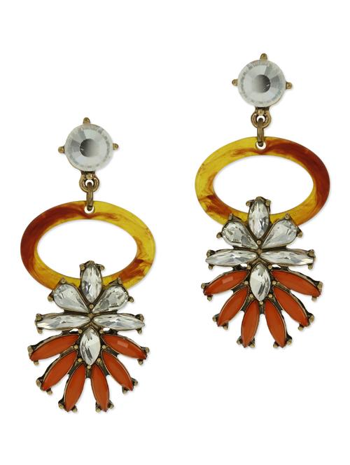 multicoloured stone embellished earrings - 9545420 - Very Small Image - 1