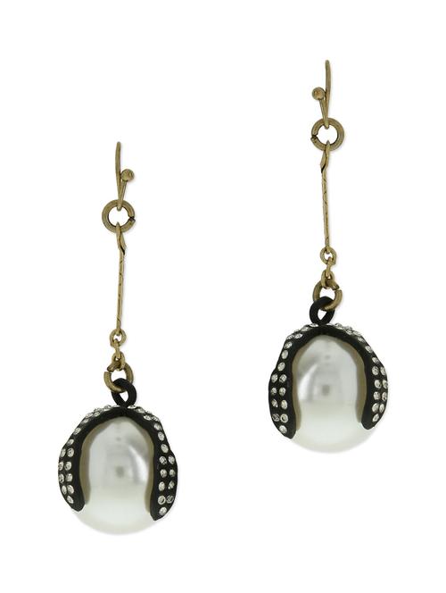 pearl drop embellished dangler earrings - 9545449 - Very Small Image - 1