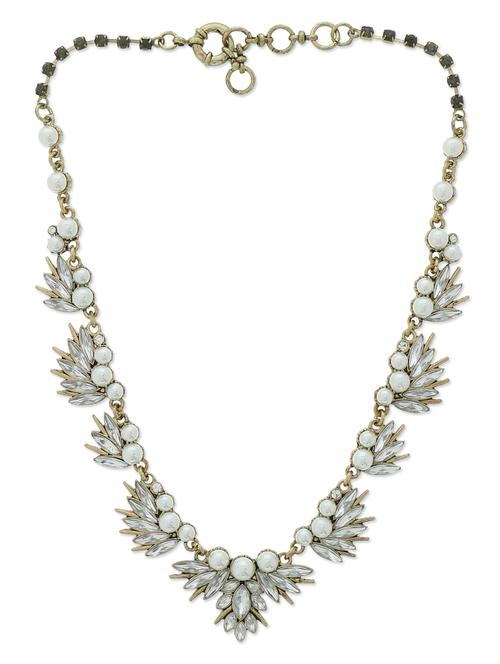 white stone embellished necklace - 9545450 - Very Small Image - 1
