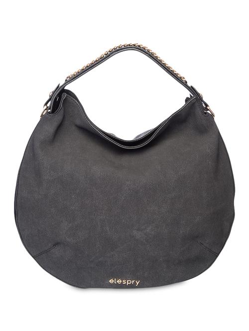 chain embellished black leatherette hobo bag - 9545979 - Very Small Image - 1