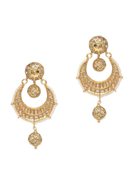 gold metallic beaded earrings - 9546159 - Very Small Image - 1