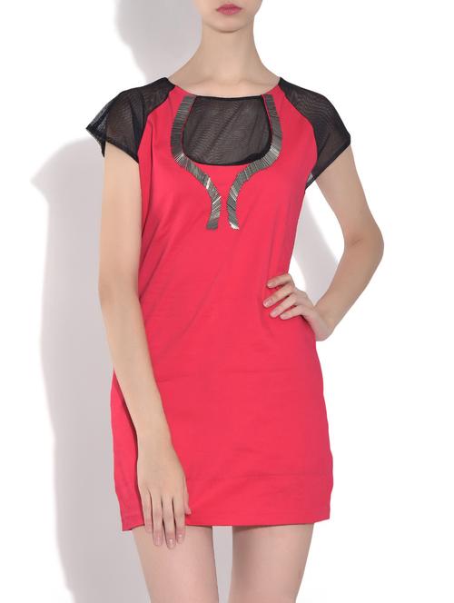 red lycra dress - 9546708 - Very Small Image - 1