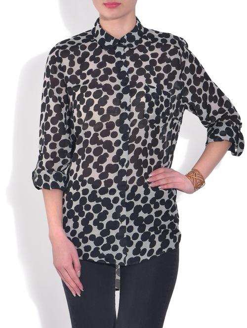 black polyester printed shirt - 9546839 - Very Small Image - 1
